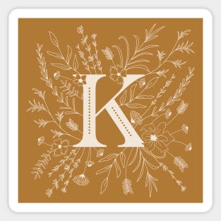 Botanical Letter K (Yellow Mustard) Sticker